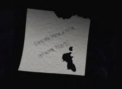 Memo found in the Greenfield Apartments.