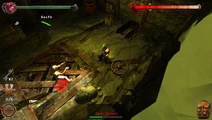 Player fighting a Raw Shock.