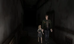 James taking Laura out of the hospital.