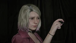 Maria holding the lead ring.