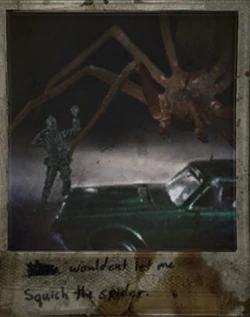 "___ wouldn't let me squish the spider."