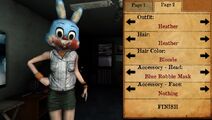 Heather with a blue Robbie mask in Book of Memories.