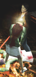 Parasite on the nurse's back.
