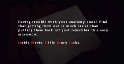 The anatomy mnemonic note.