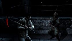 Alex fighting an Order Soldier.