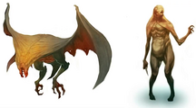 Concept art of the Grey Child (right side).