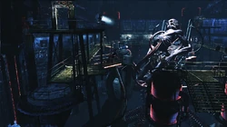The Wheelman suffocating from bloodloss.