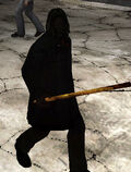 Walter Sullivan uses a pipe in Silent Hill 4.