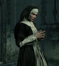 The Nun leaving Murphy alone in the monastery.