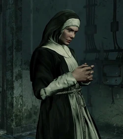 The Nun leaving Murphy alone in the monastery.