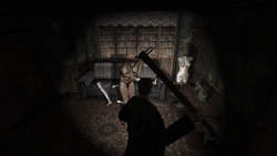 In Silent Hill 2, James enters a room containing a mannequin