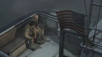 Alex y Elle hablan mientras se dirigen en barco hacia Silent Hill.