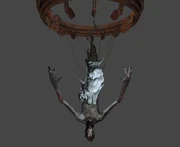 Sepulcher colgado de cabeza.