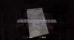 La nota sobre el tratamiento.