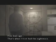 Henry observando la puerta cerrada.