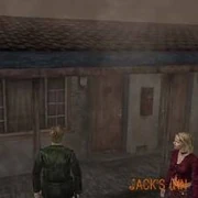 James y María frente al Jack's Inn.