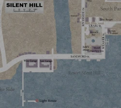 Un mapa de la Zona turística de Silent Hill.