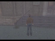 Fuera de la iglesia.