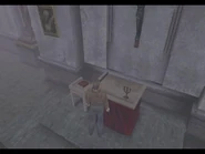 Dentro de la iglesia.