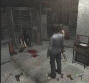 Henry y Eileen frente al fantasma de Cynthia.