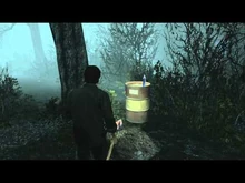 Un barril con velas de cumpleaños, que señala la ubicación de cada objeto.