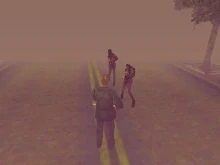 Лежачая фигура обрызгивает Джеймса