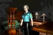 Cybil dentro de la tienda.