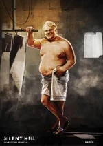 Patrick Napier en las duchas de la prisión de Ryall State.