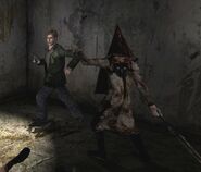 La primera lucha contra Pyramid Head.