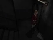 Apbluecreek8.jpg (2 kB) María en las escaleras de los Apartamentos Blue Creek.