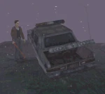 Полицейская машина у обрыва