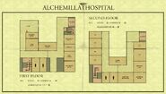 Mapa completo del Alchemilla Hospital, 1ª y 2ª planta.