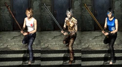 Heather mostrando los tipos de tuberías