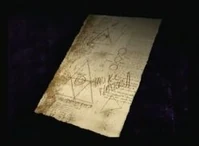 La pagina ingiallita che si trova all'interno del Negozio d'Antiquariato Green Lion