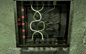 La scatola che contiene i fusibili nel Penitenziario Overlook