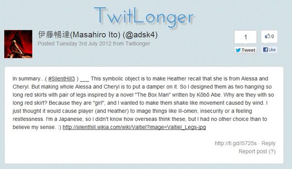 Ito's Tweets, Silent Hill Theories Wiki