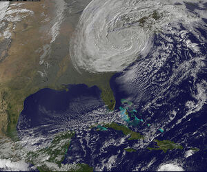 Satellite View of Post-Tropical Cyclone Sandy on Oct