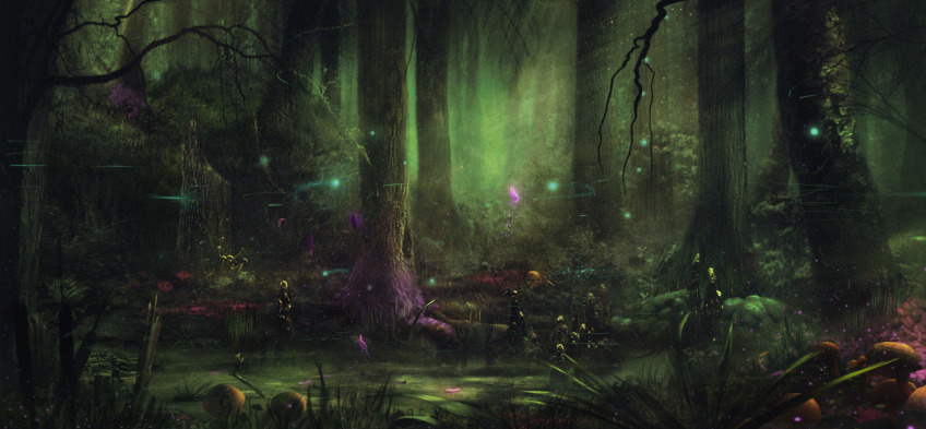 dark swamp painting