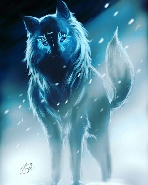 Ice Wolf by YEsk on DeviantArt in 2023  Anime wolf Mystical wolf Animal  art