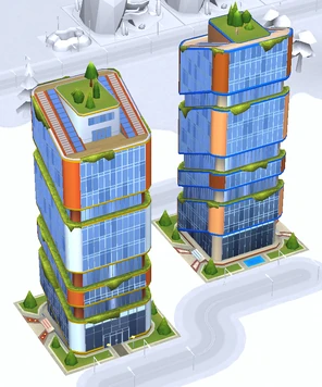 Front and Back view of buildings with the same design