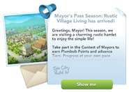 In-game mail announcing Mayor's Pass Season 24. (Part 1)