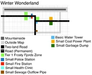 Map of Winter Wonderland with the key.