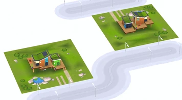 Front and Back view of buildings with the same design