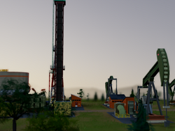 Drilling for oil.