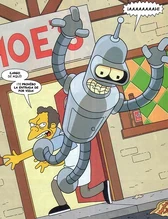 Bender sendo expulso do Bar do Moe