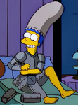 Marge wearing a suit of Armor in Helter Shelter