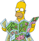 Homer Looking at Map (Artwork)