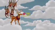 Santa's Little Helper Leading Barney Gumble as Santa Claus and his eight reindeer