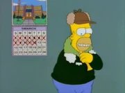 Homer standing next to a Smarch calendar