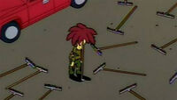 Sideshow Bob and his other nemesis, rakes